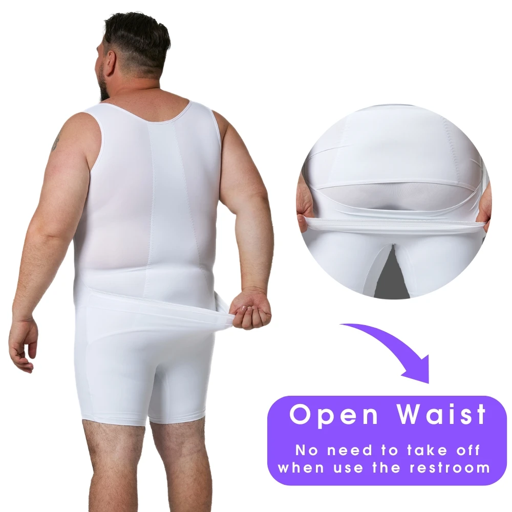 Newest Mens Shapewear Bathroom Friendly Design Full Body Shaper Faja Para Hombre Tummy Control Body Shaper Jumpsuit