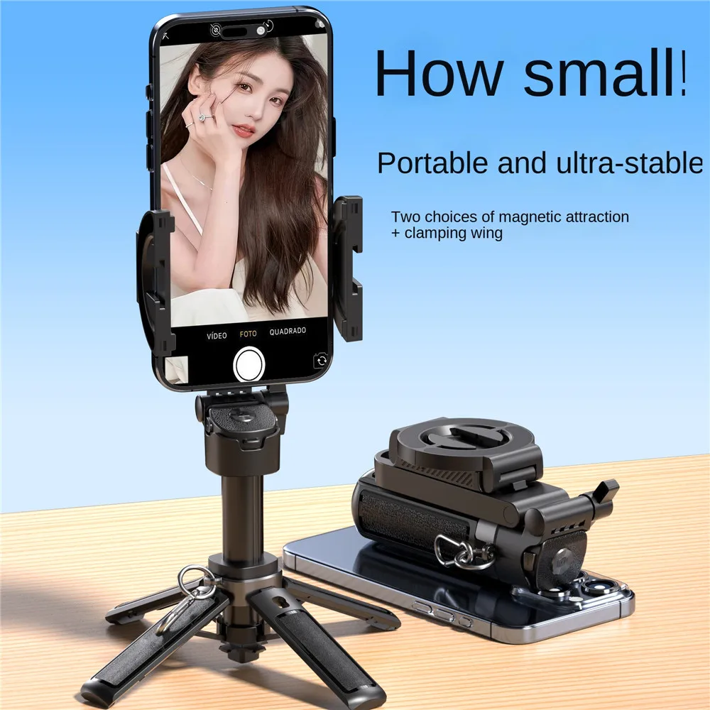 New Upgrade Pocket Selfie Stick Four-corner Stand With Rechargeable Bluetooth Remote Foldable Phone Holder for iPhone Android