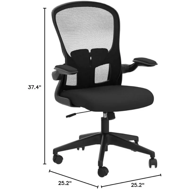 Bureaustoelen, Ergonomische Pc Bureaustoel Met Wielen, Verstelbare Lendensteun En Hoogte, Draaibare Computerstoel