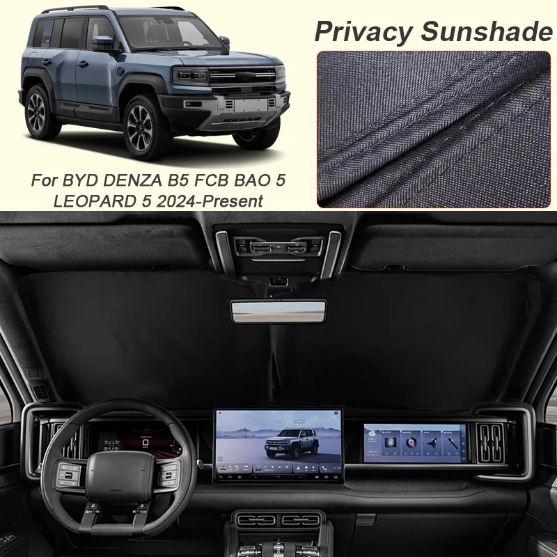 Car Black Window Privacy Sunshade For BYD DENZA B5 FCB BAO 5 LEOPARD 5 2024-2026 Anti-UV Heat Insulation Protect Cover Accessory