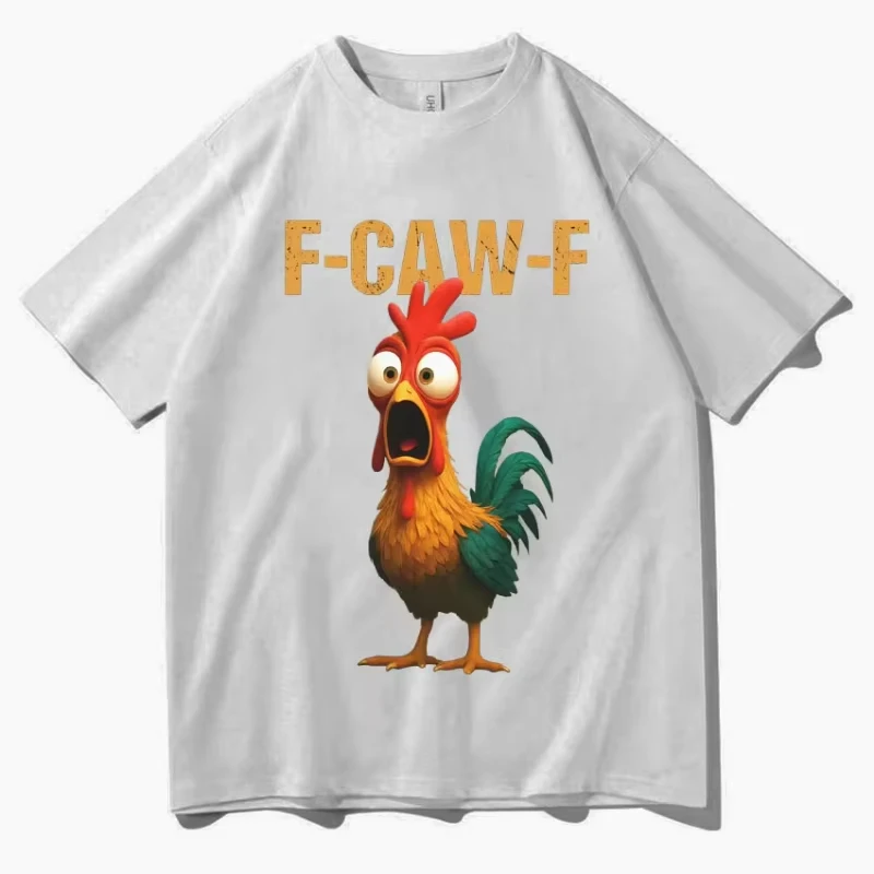 Men's Funny Rooster Graphic T Shirt Summer Casual F-CAW-F Humor Slogan Print Loose Short Sleeve Casual Streetwear Tee Tops DX012 view 2