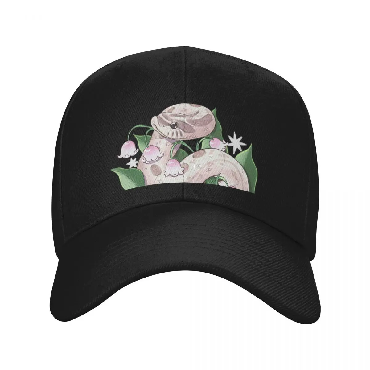 Lavender Hognose Snake with Lily of the Valley Baseball Cap Gentleman Hat Big Size Hat Golf Hat Man Golf Women Men's