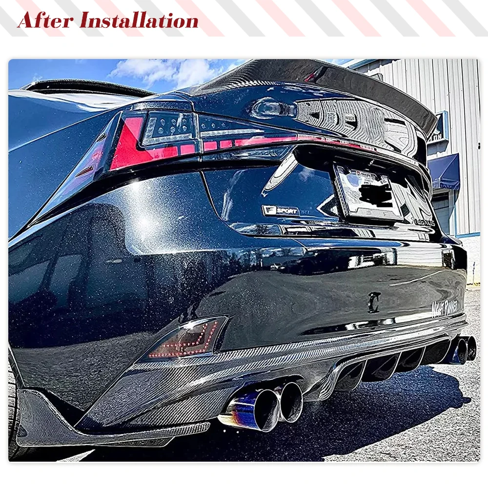 Carbon Fiber Rear Bumper Diffuser Lip Spoiler For Lexus IS F Sport Sedan IS250 IS300 IS350 2013-2016 FRP/Forged Carbon Diffuser