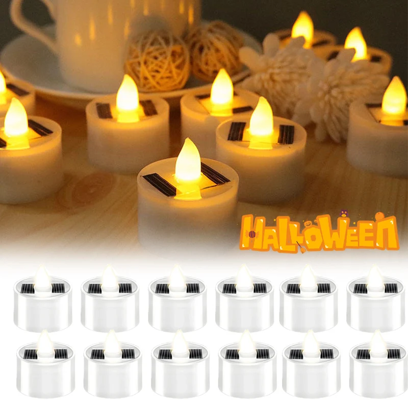 

Waterproof Solar Tea Lights Solar Flameless Candle Dusk To Dawn Sensor for Garden Camping Outdoor Decoration LED Candle