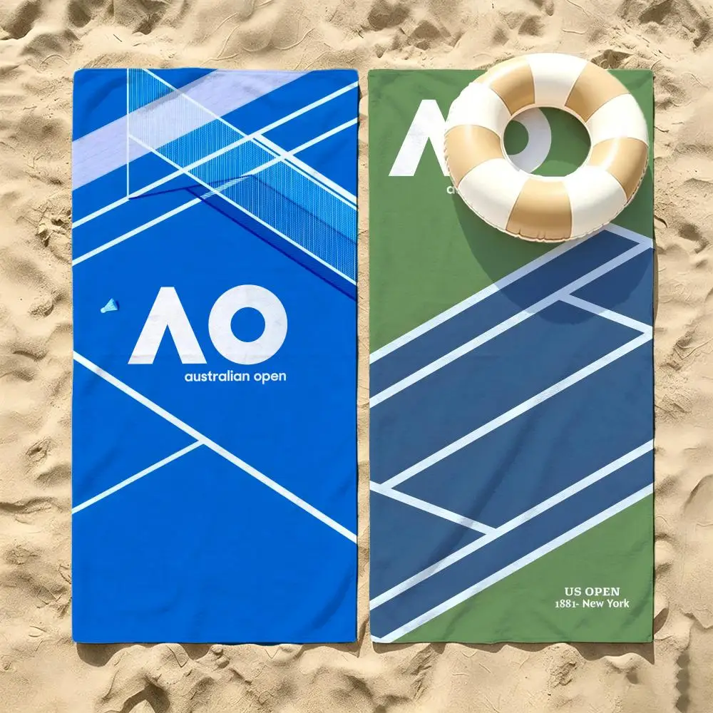 Tennis Tournament Australian Open Towel Microfiber Beach Towel Quick Dry Absorbent Soft for Swimming Yoga Resort Travel Camping