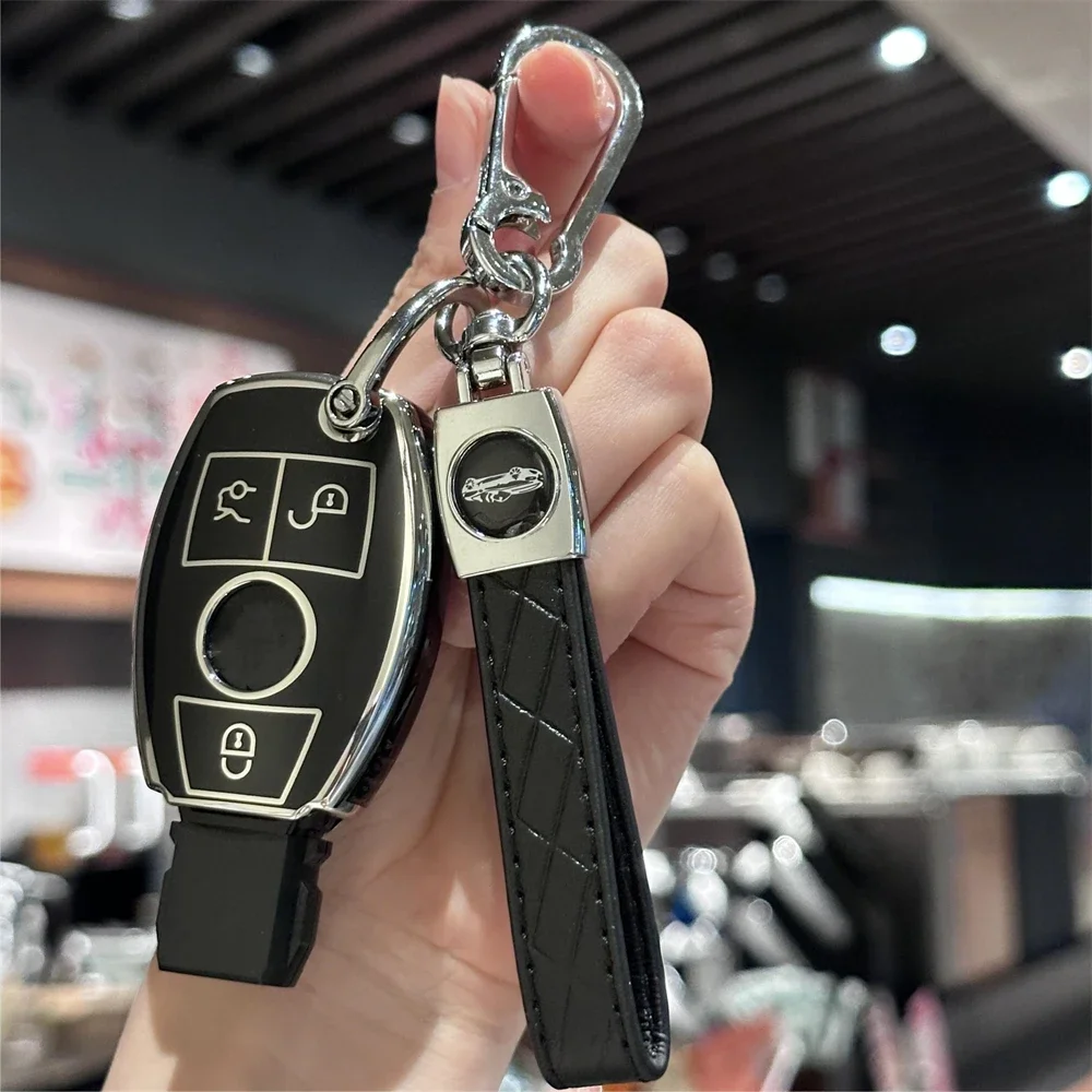 

Key Cover Case Shell Keychain For Mercedes ForBenz AMG C E M S CLS CLA GLK GLA GLC GLE Smart Remote Key Shell Accessories