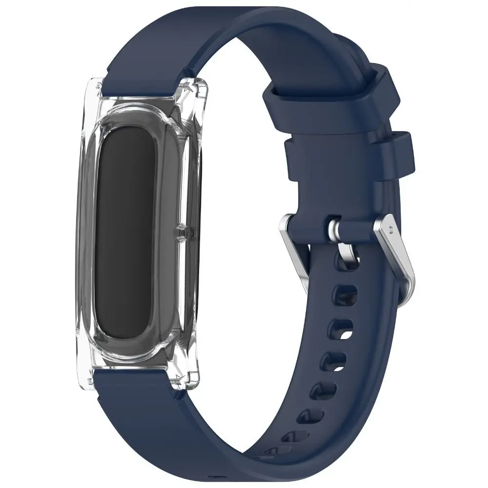 Replacement Silicone Loop Watchband Strap Clear Case Adjustable Wristband Breathable Bracelet for Google Fitbit Air
