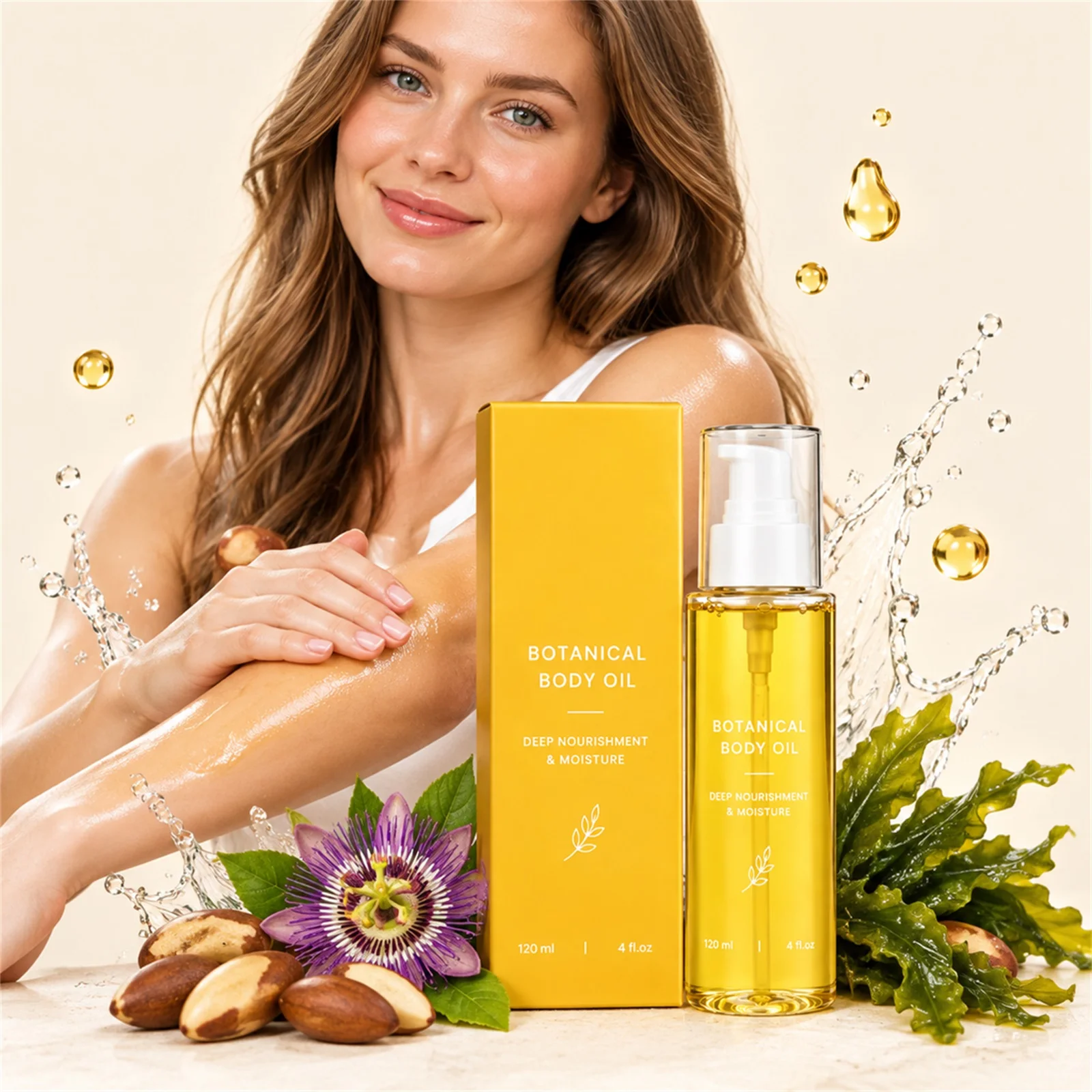Natural Botanical Body Oil Deep Nourishing Moisturizing for Relief Skin Dry After Shower Lightweight Brighten Hydrating Care Oil