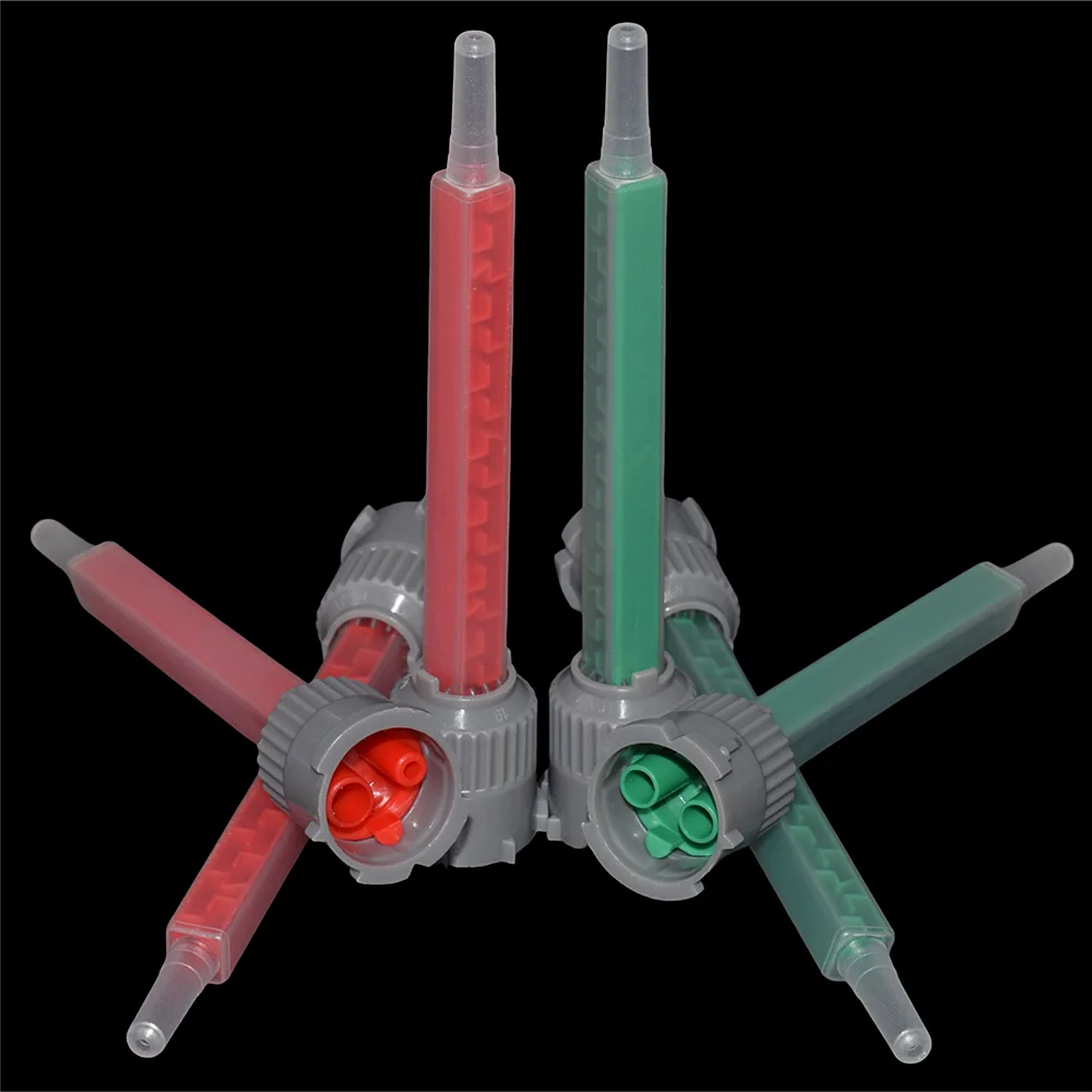 

50pcs 10:1 AB Glue Mixed Tube 1:1 Static Mixing Nozzles 90mm Square Mixing Nozzle Epoxy Resin Adhesives Applicator Static Mixer