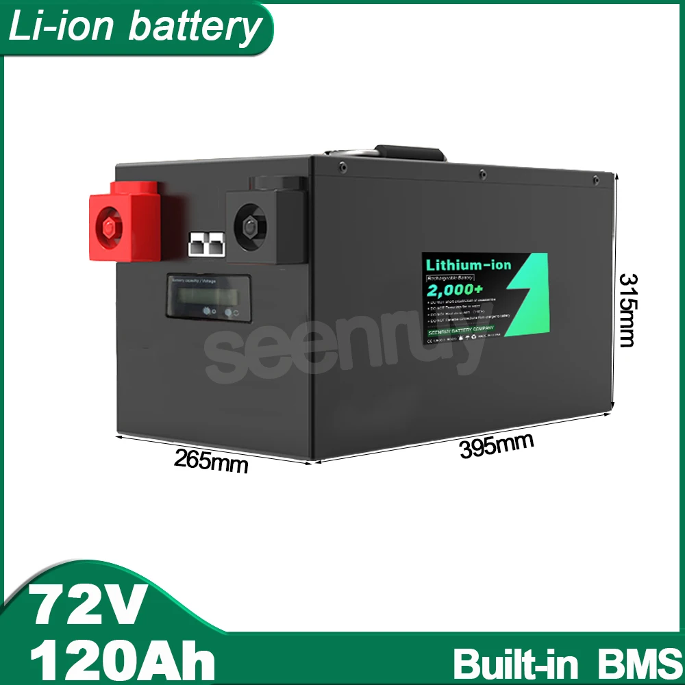 

72V 100Ah Li ion With Charger 100A 150A Lithium Polymer Battery Perfect For Golf Cart Tricycle Bike Motorcycle E-Bike Scooter