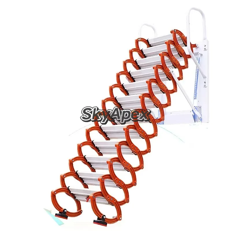 سلالم علية محمولة داخلية وخارجية مثبتة على الحائط، قابلة للسحب، سلم قابل للتمدد غير مرئي للفيلات #4