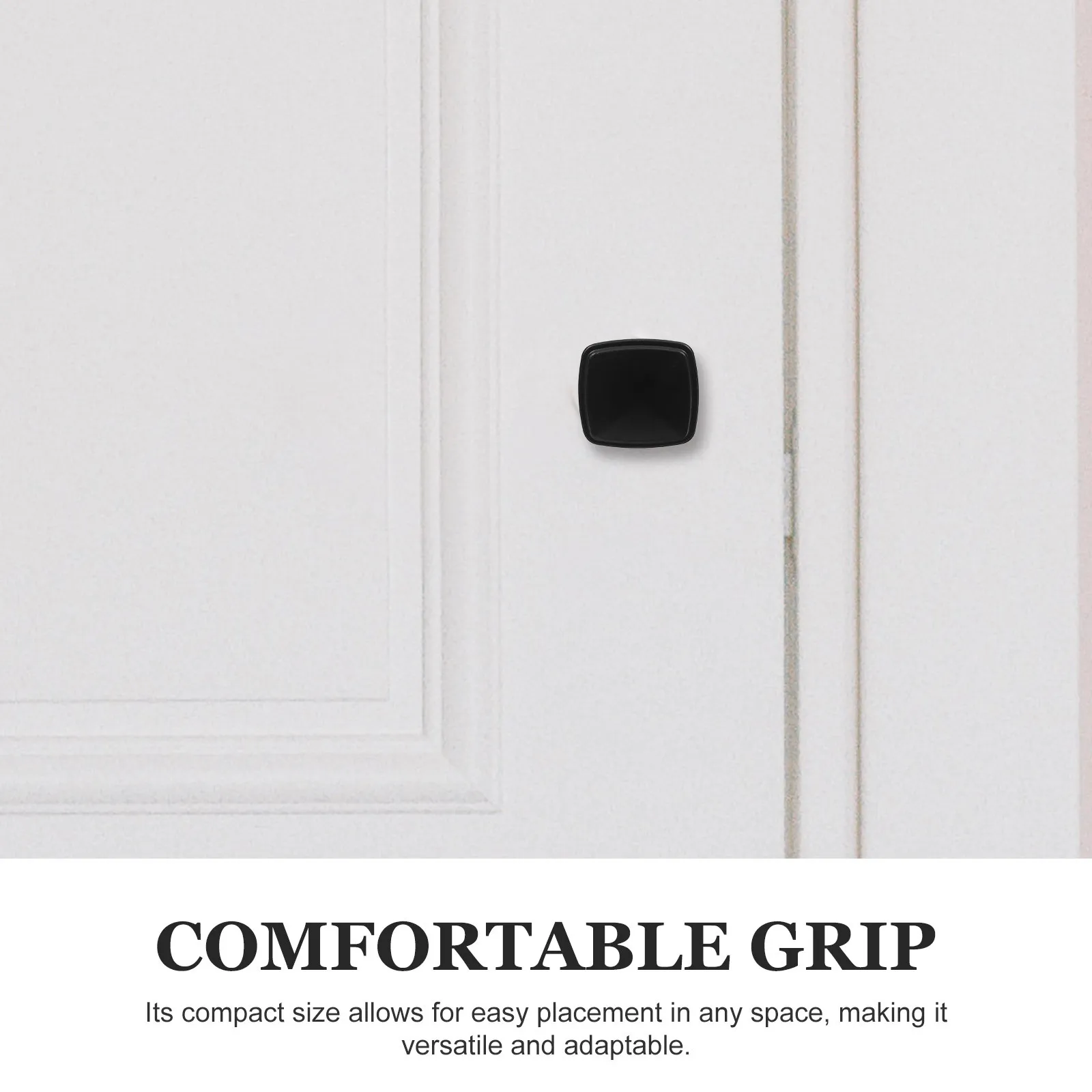 

6Pcs Black Cabinet Handles Aluminum Alloy Drawer Knobs Moderate Size Replacement for Kitchen Dresser Cupboard Door Pulls