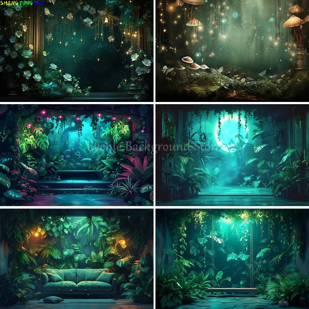 

Dreamy Forest Fairy Tale Wonderland Mushroom Vinyl Background Baby Birthday Wedding Photography Backdrop Photo Studio