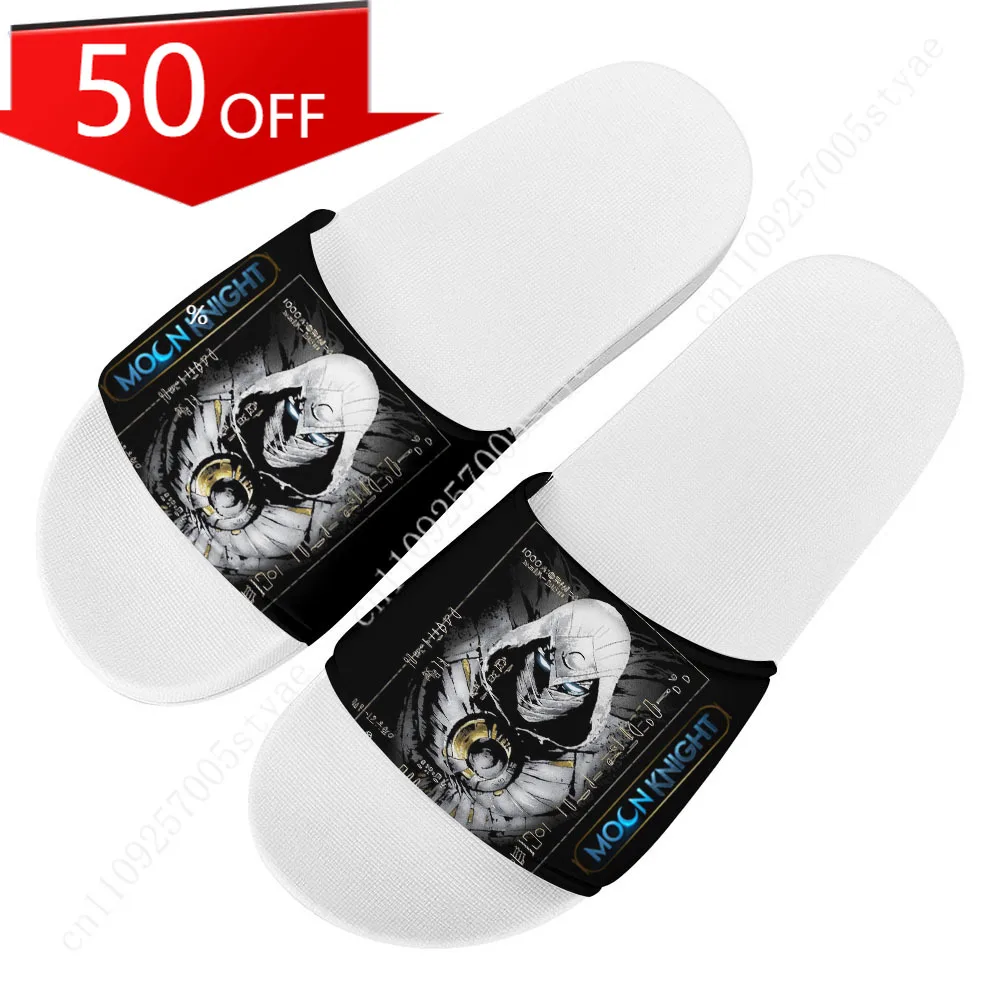 

Marvel Moon Knight Slippers Mens Womens Summer Custom Sandals Lightweight Casual Slide Sandals