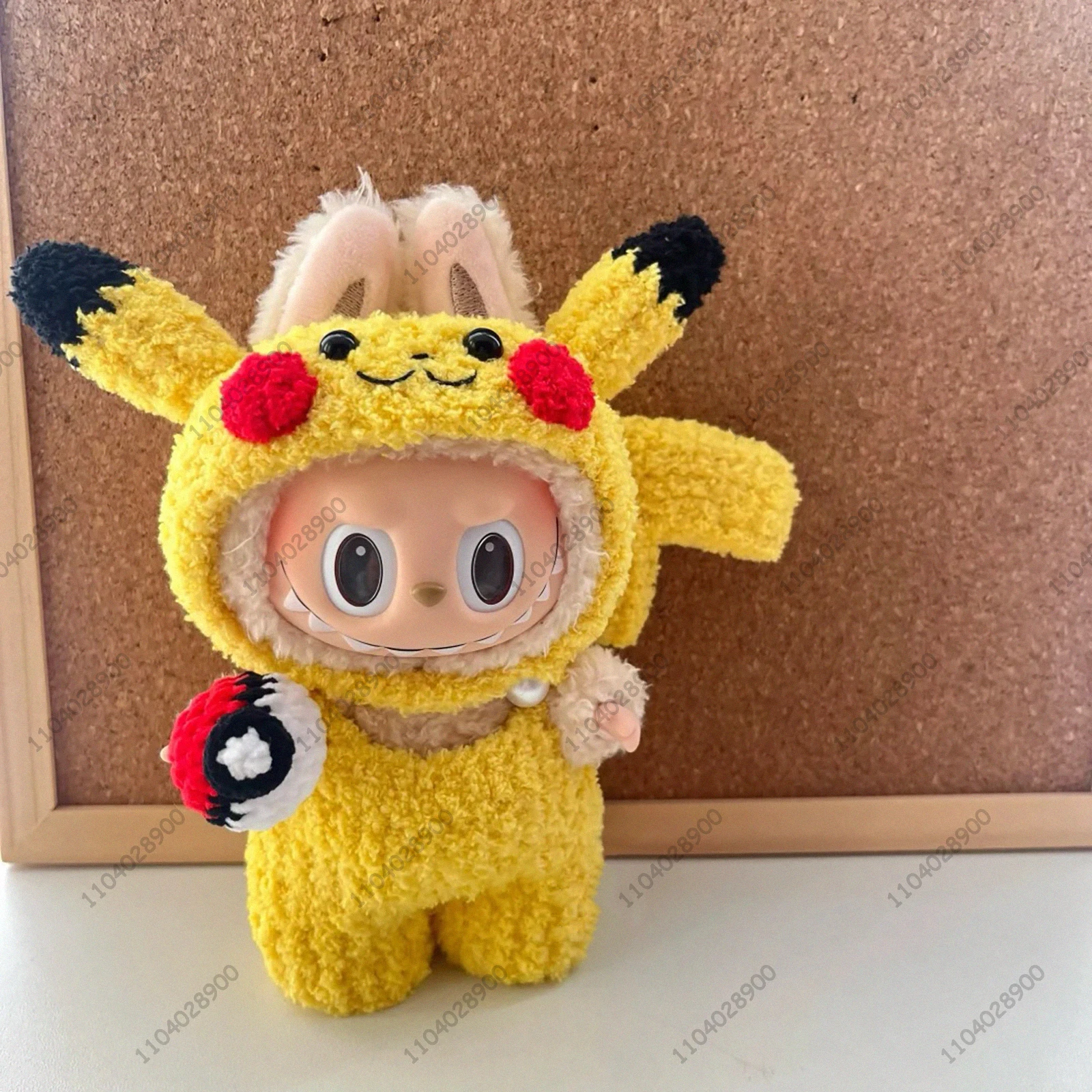 

For Labubu The Monsters Pikachu Clothes Pokémo Eevee Costume 1:1 Replica Vinyl Doll Action Figure Bag Charm Bag Pendant Gift