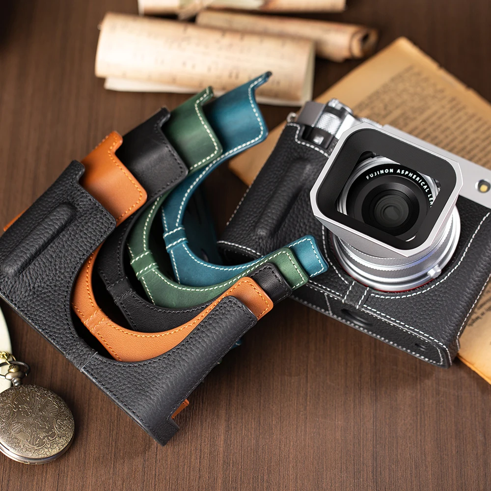 

Protective Cover Bag For Fujifillm GFX100RF Case Leather Camera Bag Genuine Leather Camera Half Case Photography Accessories
