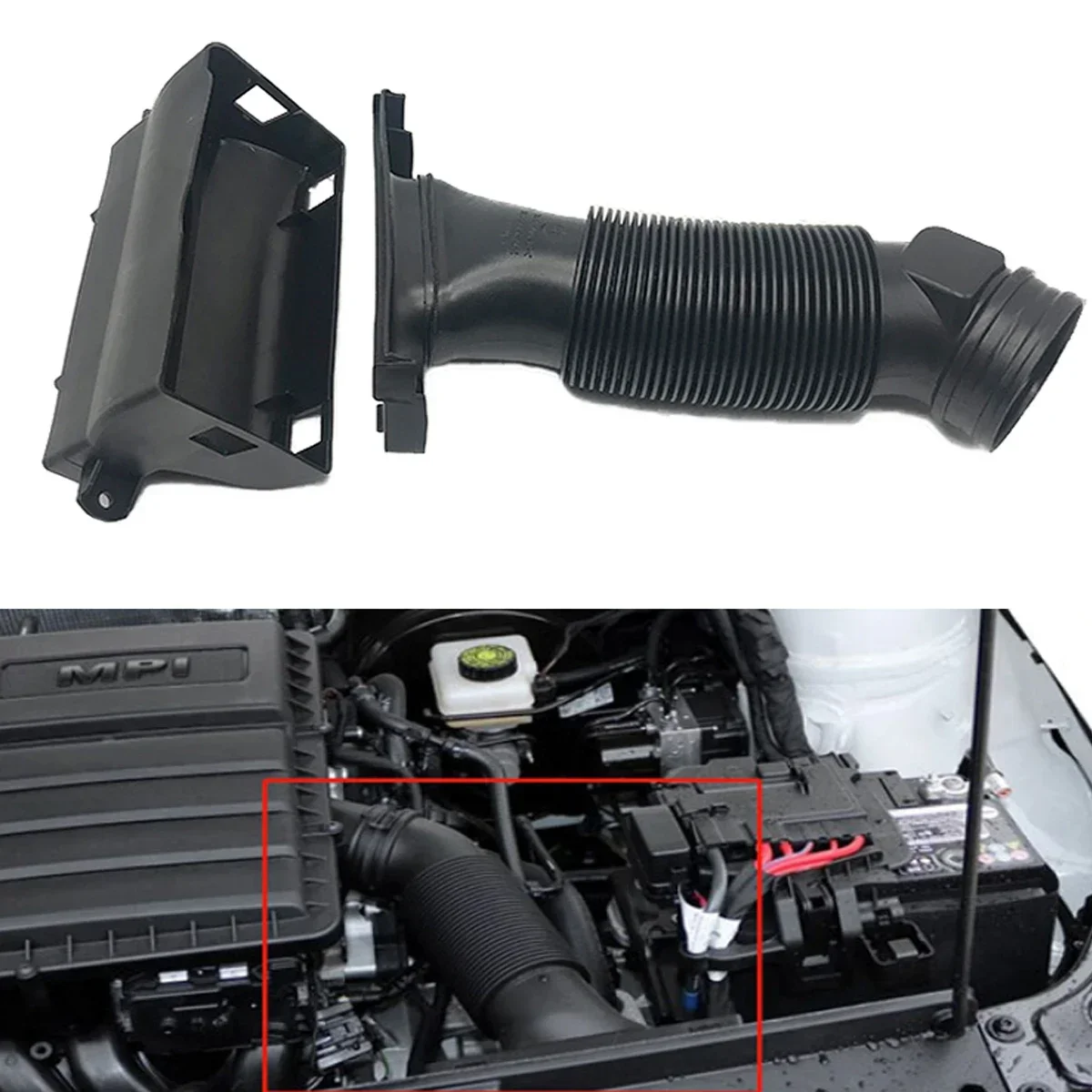 2/3PCS EA211 1.4 1.6 Engine Air Intake Guide Inlet Duct Intercooler Turbe Pipe Hose For VW Polo 5 6R Skoda Fabia Rapid 1T0805971