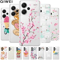 Clear TPU Case For Xiaomi Redmi Note 13 Pro Plus Cover Flowers Soft Silicon Capa for Redmi Note 13 Pro+ 5G Transparent Shell New