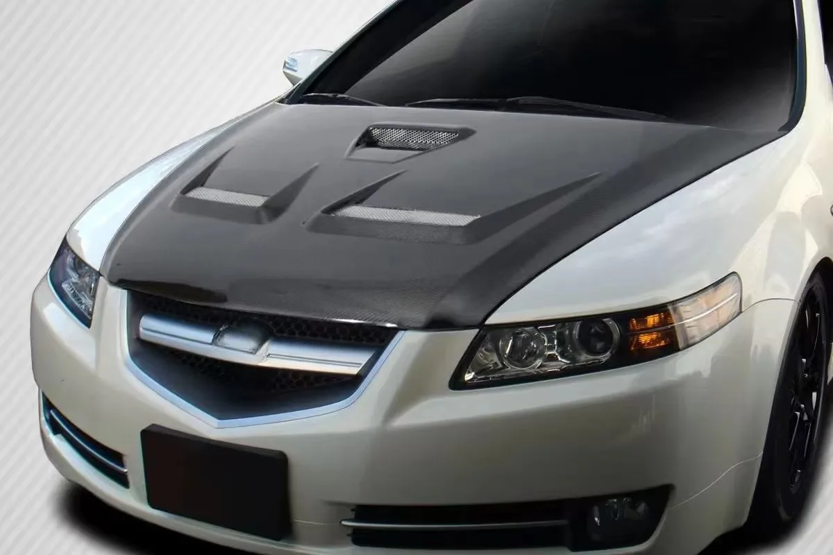 Carbon Fiber Engine Hood Bonnet Hood Vented Hoods for 2004-2008 Acura TL