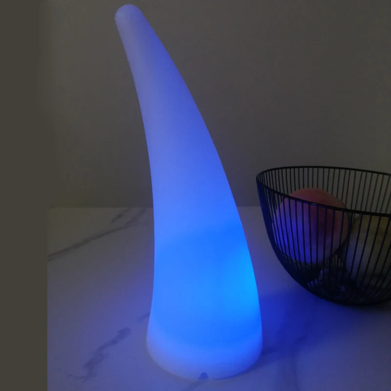 Ox Horn Style, LED Table Lamps, Luminous, Rechargeable, LLDPE Material, Bar Furniture Ornaments, Hot Sales, L14*W11*H30cm, 1pc