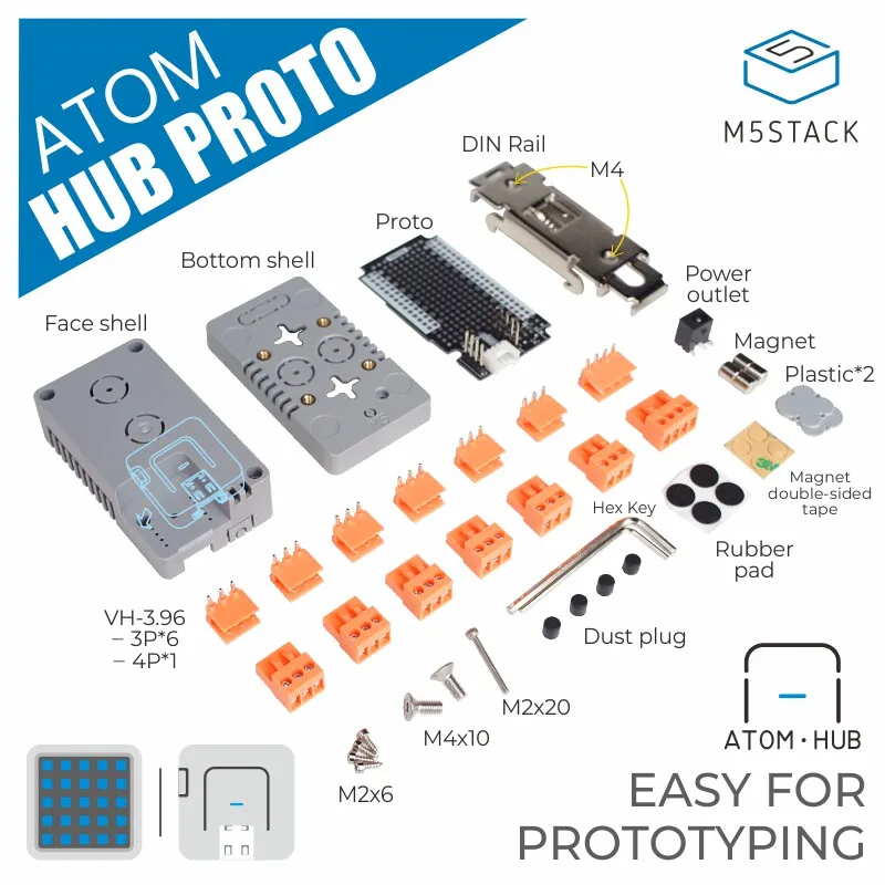 M5Stack Official ATOM HUB PROTO ESP32 Development Board DIY Extension Board for Rapid Development