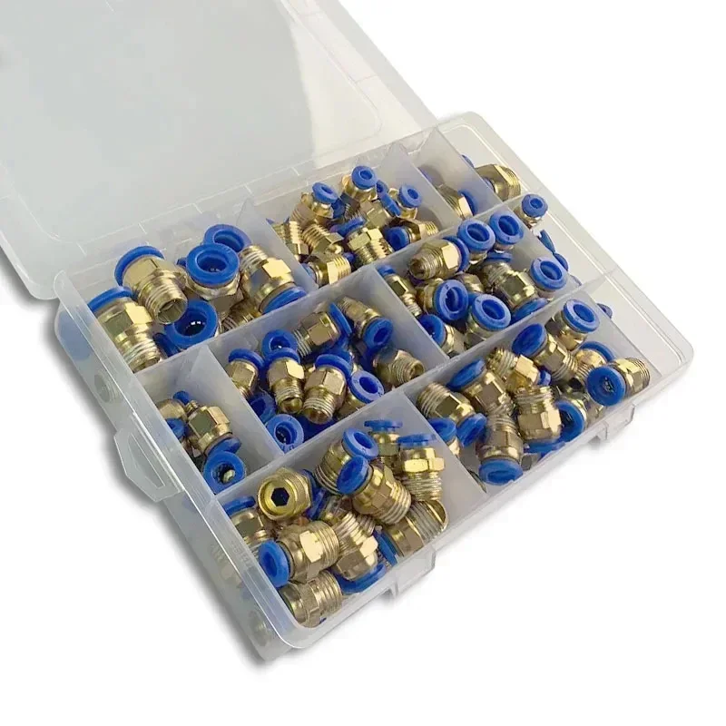 PC Series Boxed 4mm 6mm 8mm 10mm 12mm Air Joint Connectors Hose Tube Pneumatic Fittings 1/4 1/8 Push in Quick Release Couplings