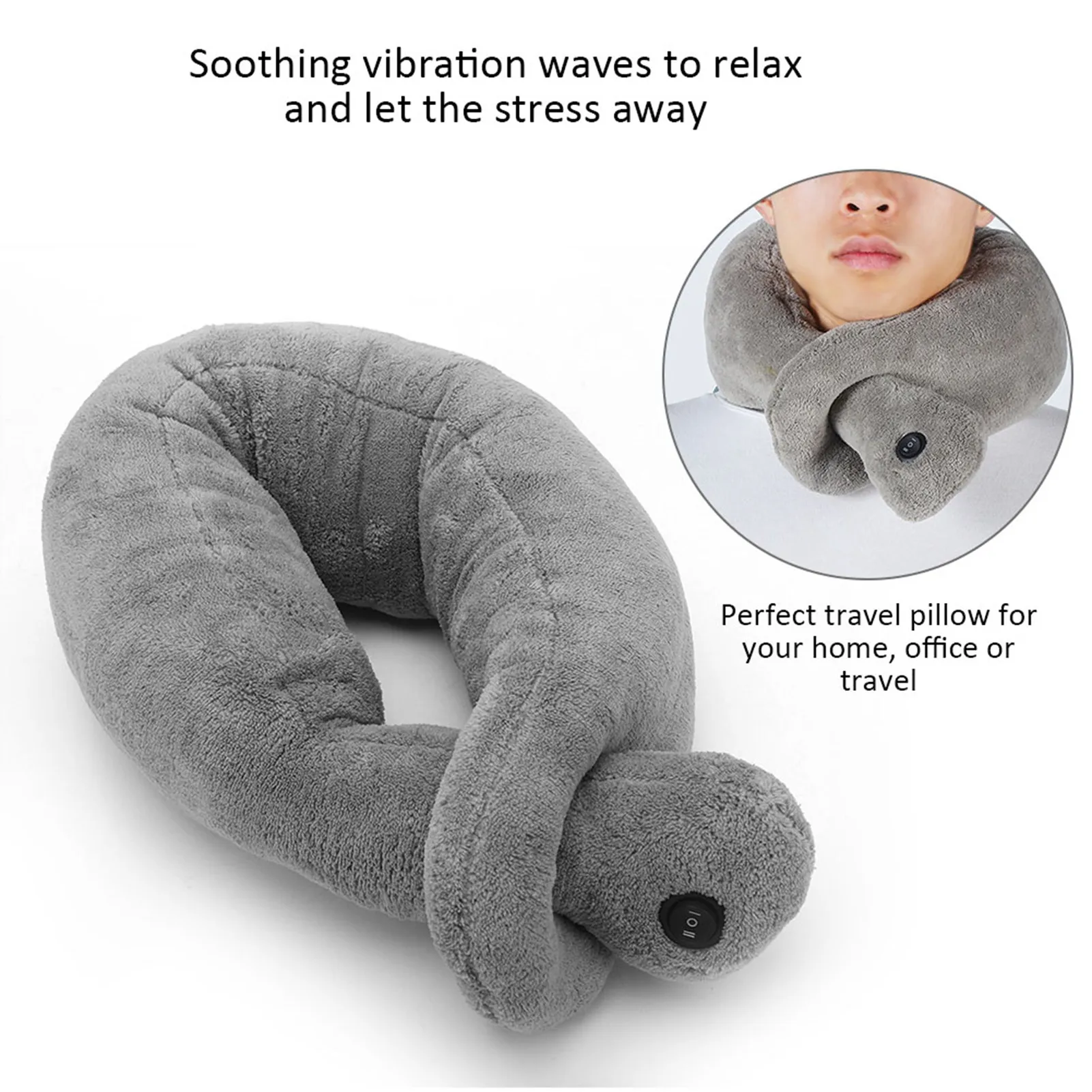 Vibrating Massaging Neck Pillow Massage Therapy Cushion Relax Muscles Relieve Stress Massage Neck Pillow Vibrating Neck Cushion