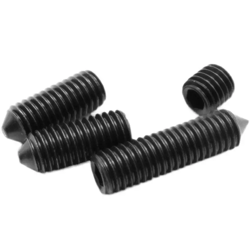 M3 M4 M5 M6 M8 M10 M12 Schwarze 304 Edelstahl Sechskant-Inbusschrauben mit Kegelspitze, Stellschrauben, Bolzen – Detail 3
