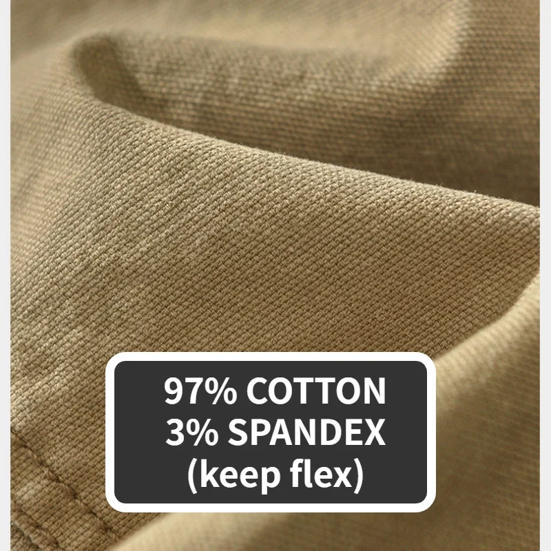 Spring and Autumn New Pure Cotton Cargo Pants Men Multi-Pocket Casual Vintage Men Trousers AZ314