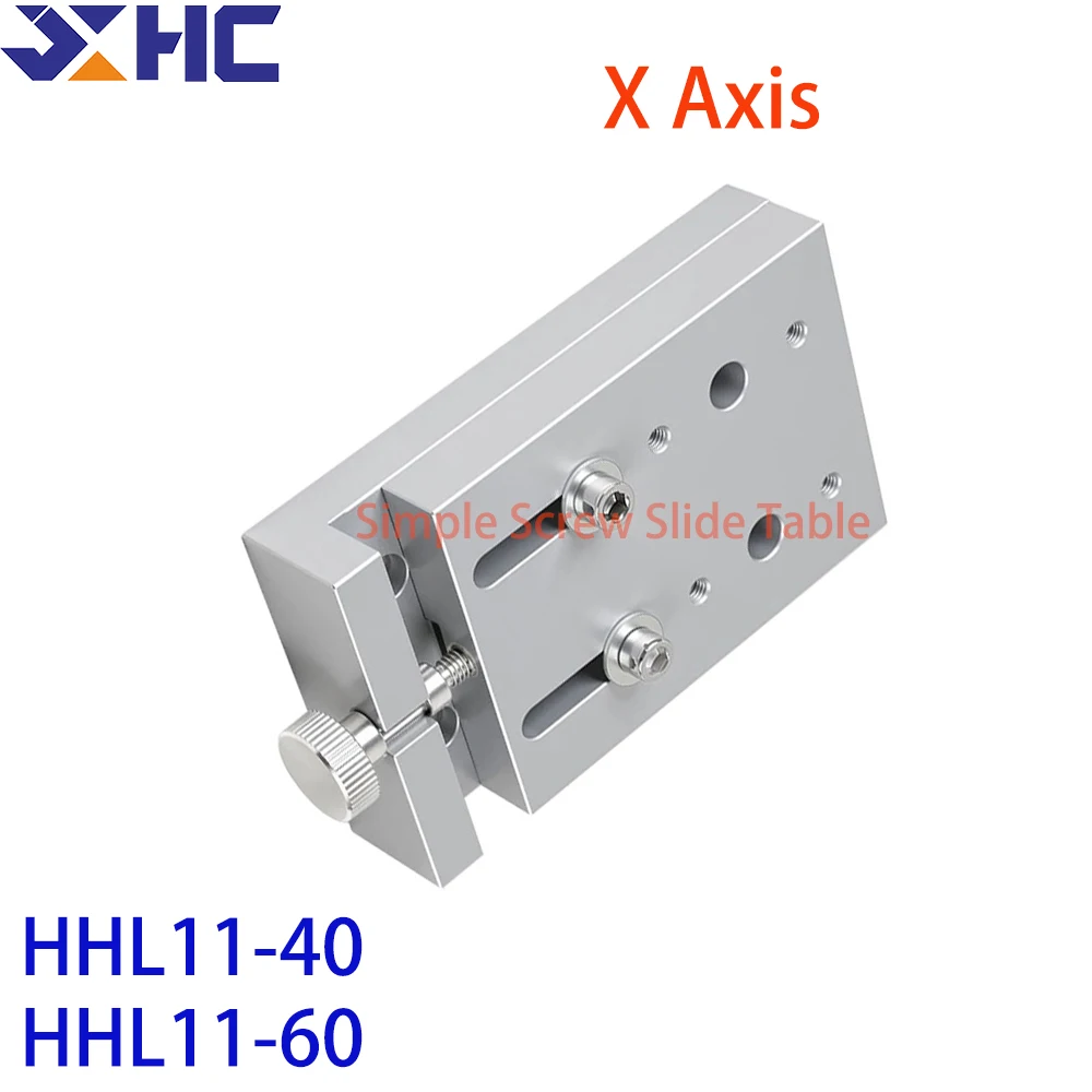 

Компактный линейный стол с ручным винтовым приводом по оси X, ход 20 мм, простая платформа для регулировки перемещения HHL11-40 HHL11-60