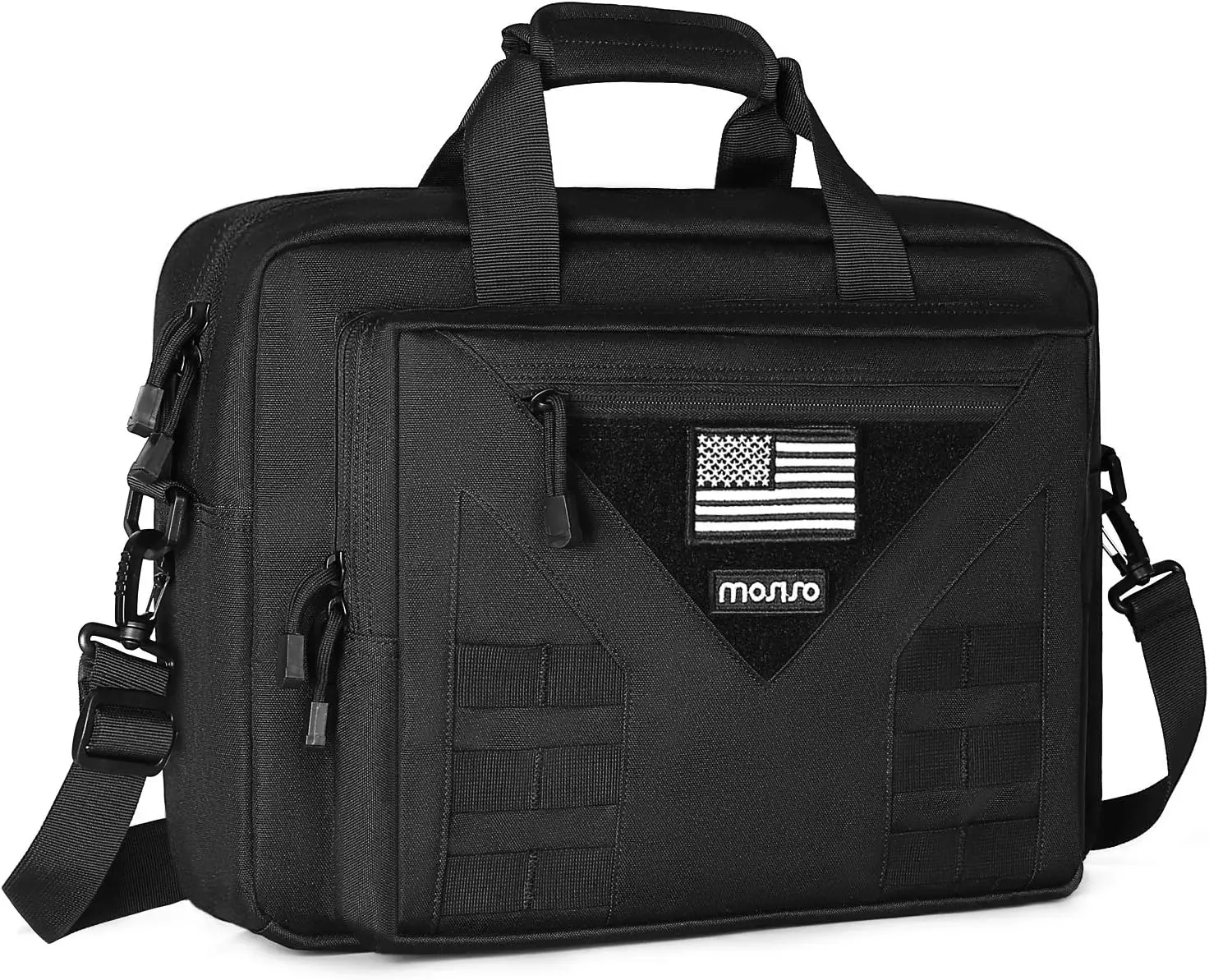 

Tactical Laptop Messenger Bag 15-16 inch Multifunctional Adjustable Shoulder Carry Case with Pockets Black
