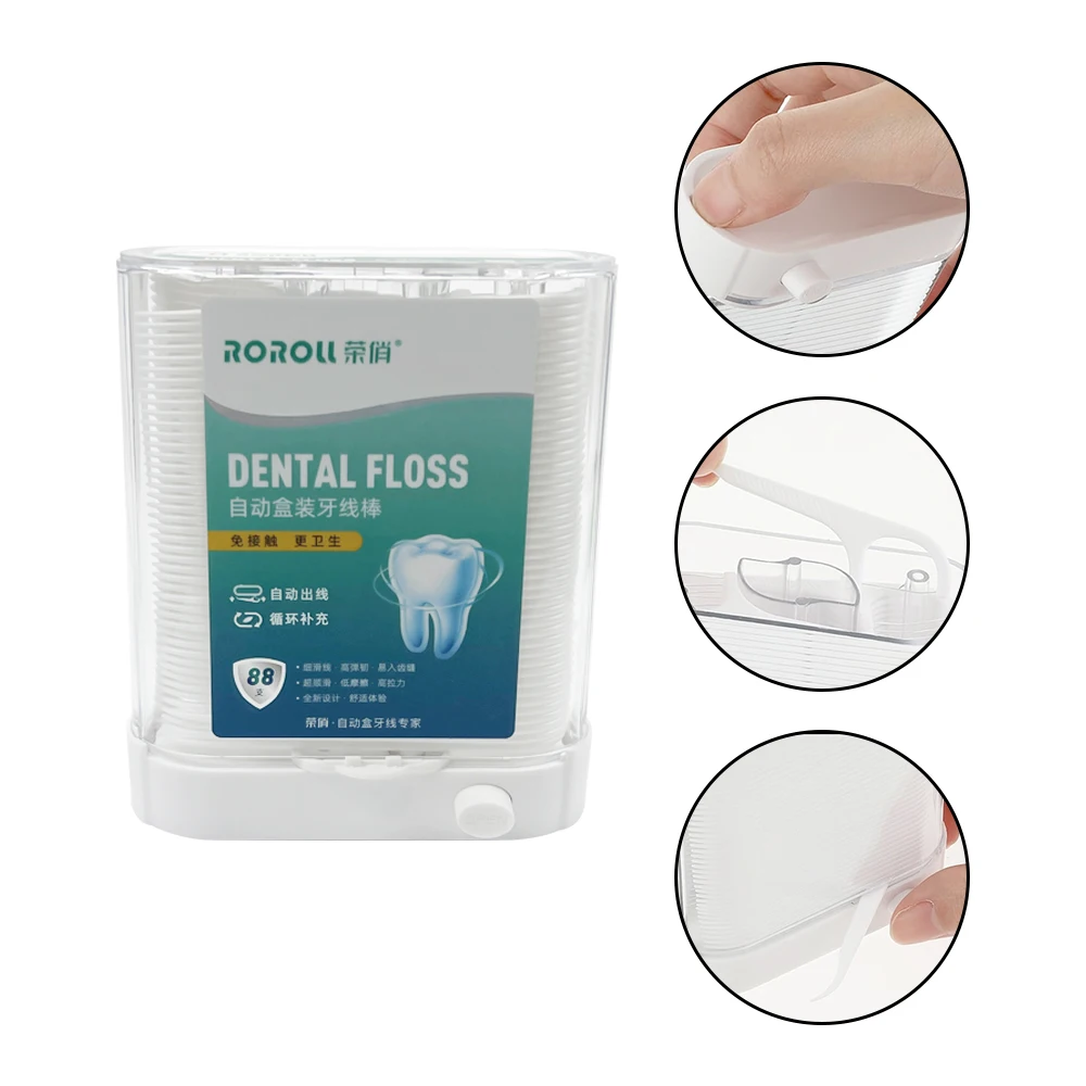 موزع خيط تنظيف الأسنان، أعواد أسنان بلاستيكية مع خيوط، أدوات تنظيف الأسنان، صندوق تخزين يتضمن 88 قطعة خيط تنظيف الأسنان #2