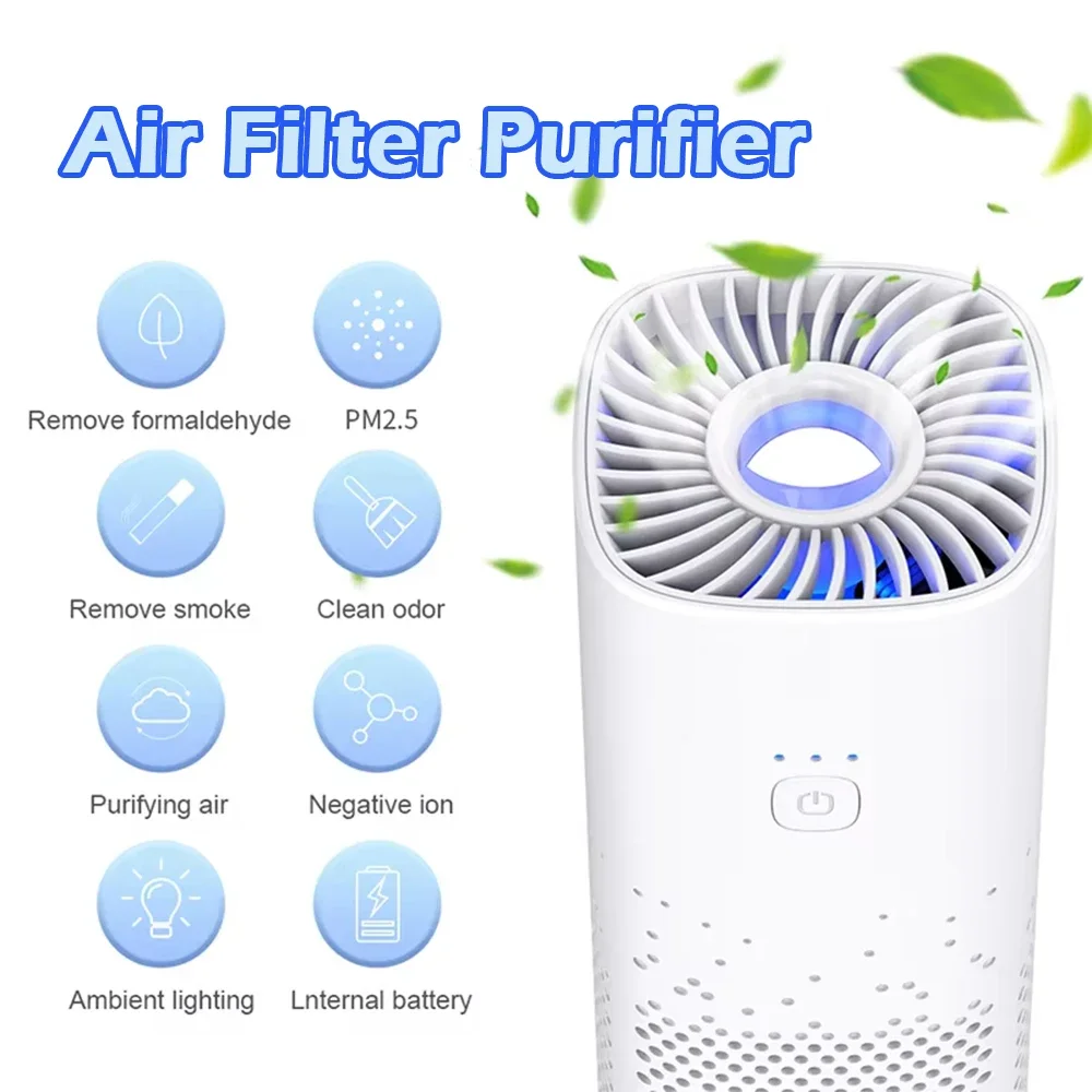 Mini Portable Air Purifier Car Office Pet Room Air Cleaner Air Freshener Eliminating Smoke with Filter Air Purifiers