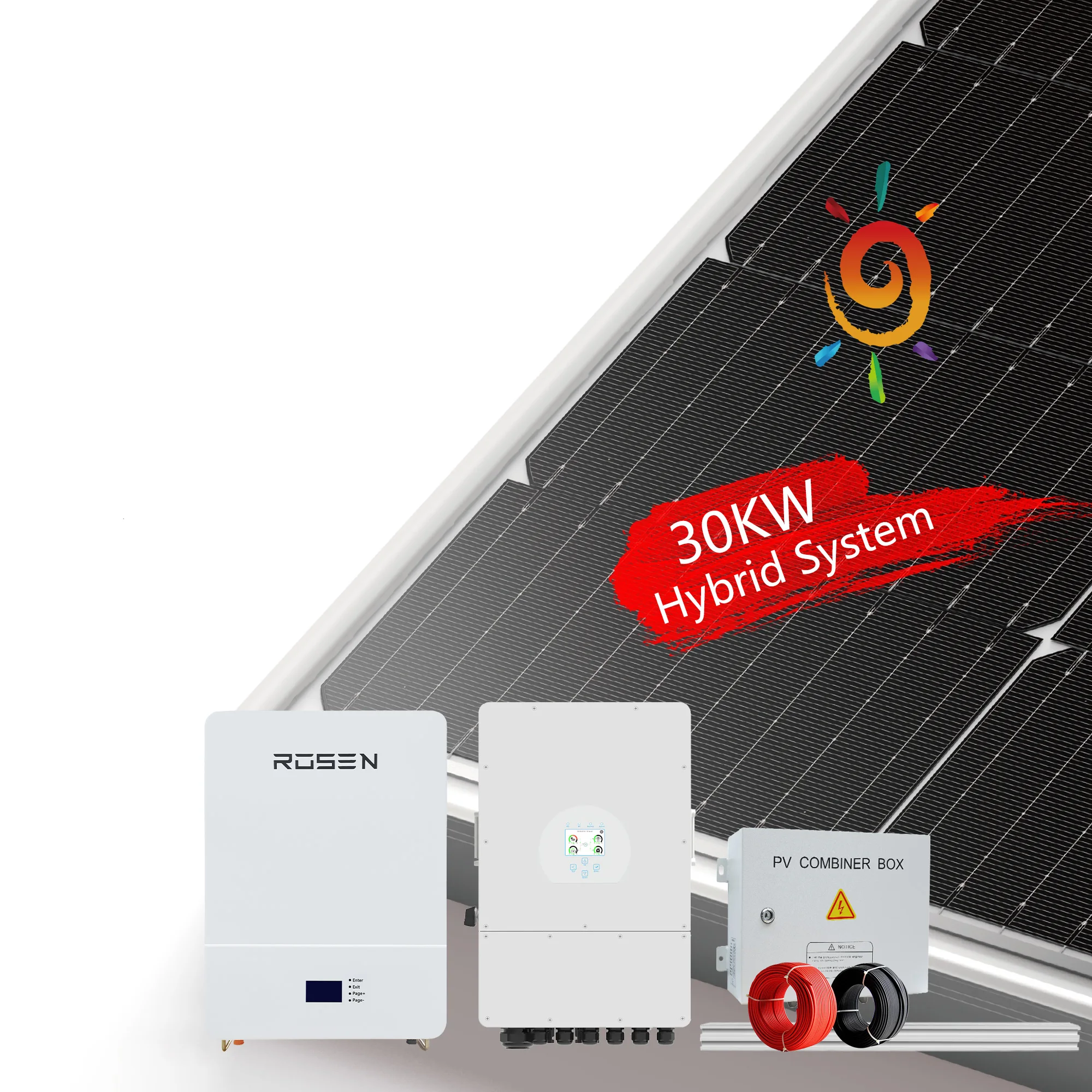 10KW 20KW 30KW All in One Solar Cabinet with Battery Backup and Panels for Hybrid Solar Power System