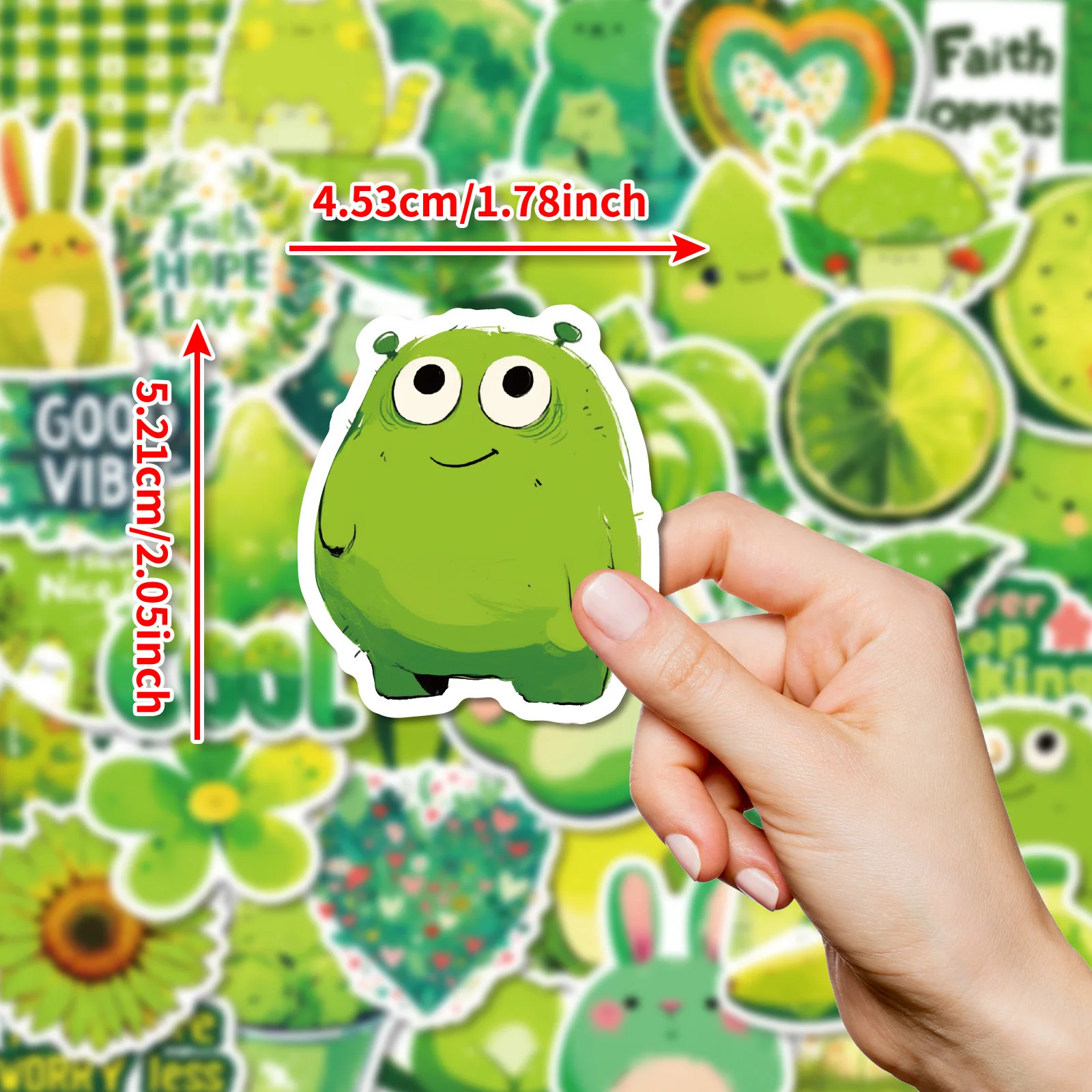 

10/30/50PCS Green Forest Theme Graffiti Sticker Cute Green Little Monster Cartoon Decal Notebook Phone Guitar Skateboard Kid Toy