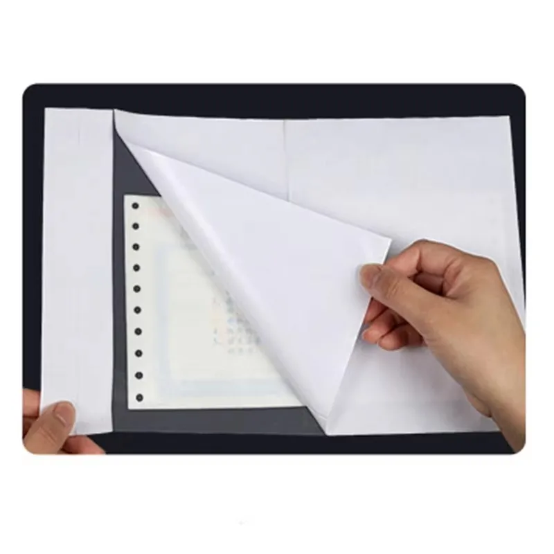 Sacs à dos en plastique transparents, 50 pièces/lot, sac pour billets, format papier pour facture unique, autocollants d'emballage, sac de courrier, documents d'expédition