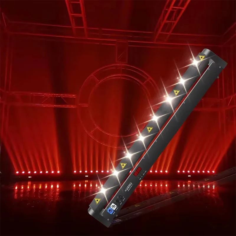 8 Eyes Moving Headlaser Light 180° Swivel Angle Higher Coverage DMX512 Control Laser Bar Beam Stage Effect Lighting for DJ Party