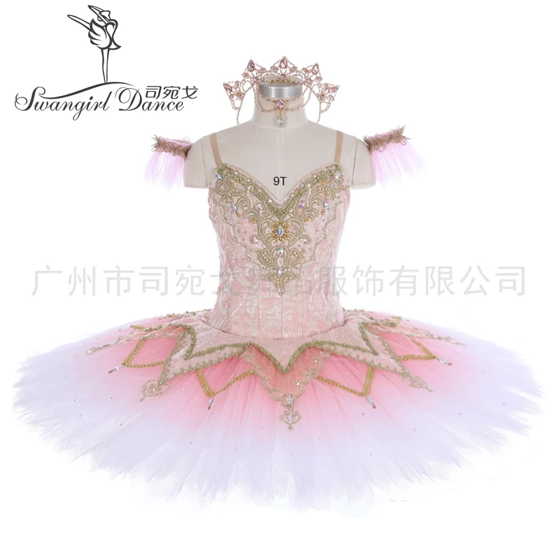 Pink Fairy Doll Variation Ballet Tutu For Girls YAGP Competition Professional Ballet Costumes Dress BT4191