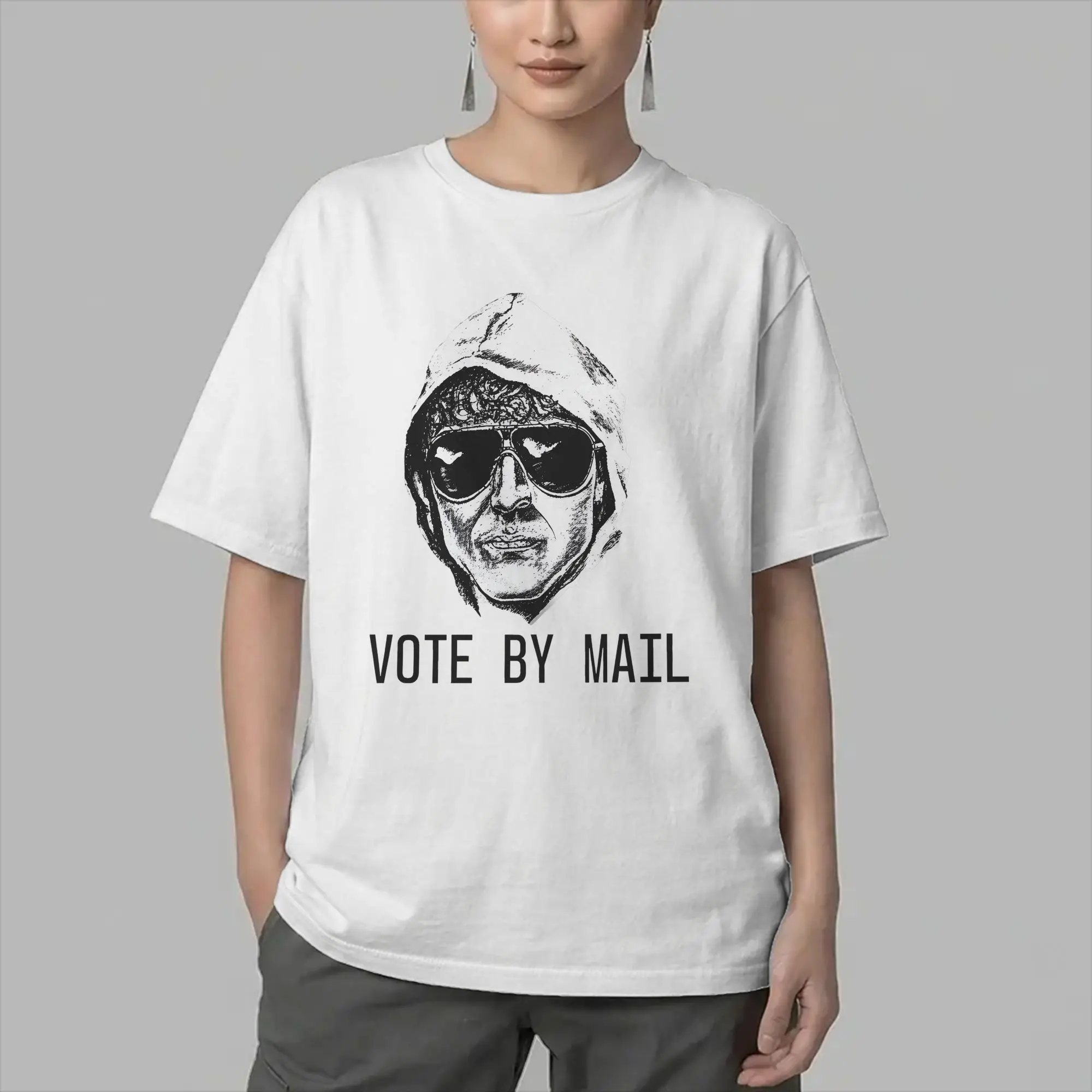 Vote by Mail Ted Kaczynski Unabomber T Shirts Men's  Cotton Vintage T-Shirt Crewneck  Tees Short Sleeve Clothes Gift Idea