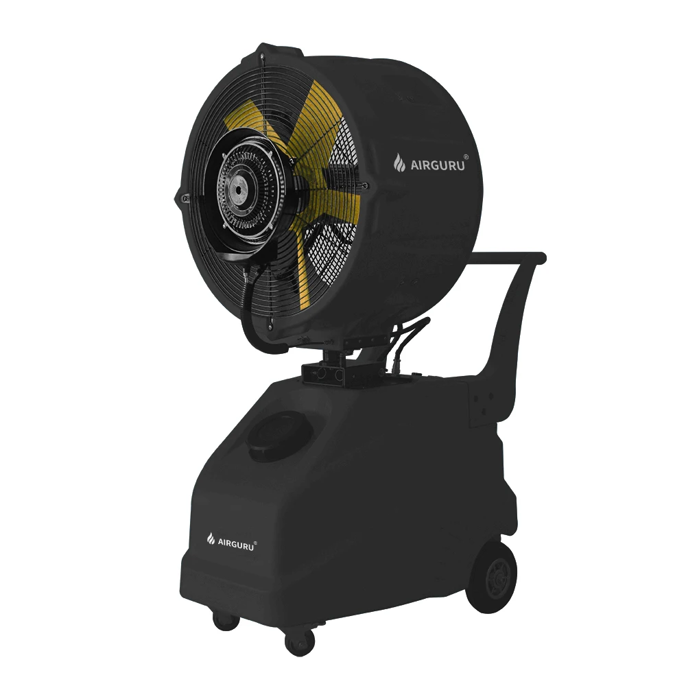 Industrial 25 Inch Spray Mist Fan Humidifier Floor Stand Outdoor Water Cooling Air System With 160L Tank and Wheels