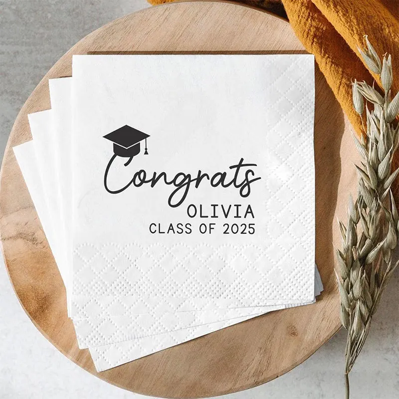Personalized Class of 2026 Graduation Napkins Custom Graduate Name Napkins Gift for Class of 2026 Grad Welcome Party Decor