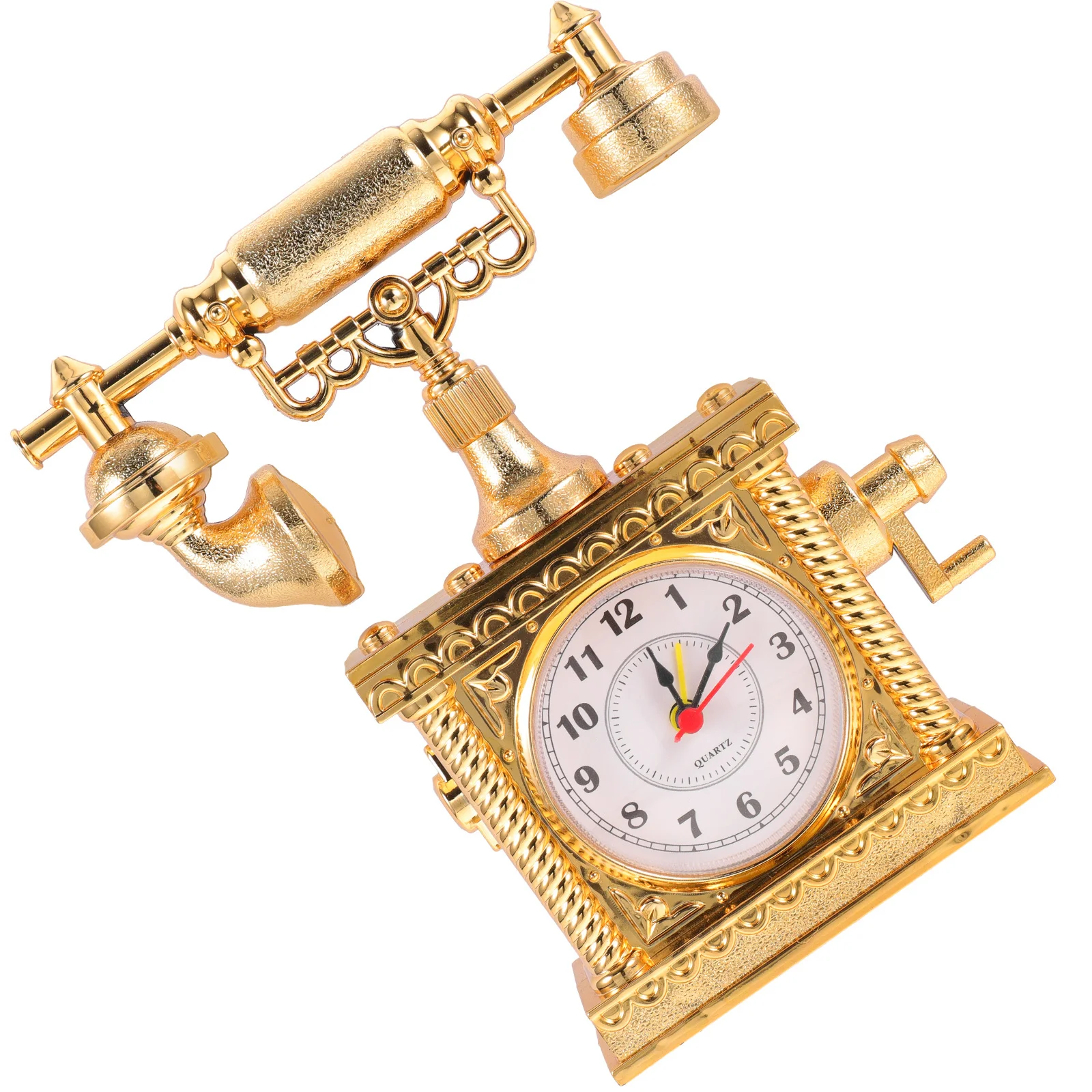 ساعة هاتف ريترو Abs هاتف عتيق للعب الأدوار التفاعل مكتب التعلم ديكور ديكور مكتب المنزل صغير #2