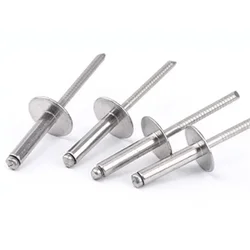 Large Flange Head Pop Rivets M3.2 M4 M4.8 304 stainless steel Dome Head Open End Blind Pull Decoration Pop Nail Rivet