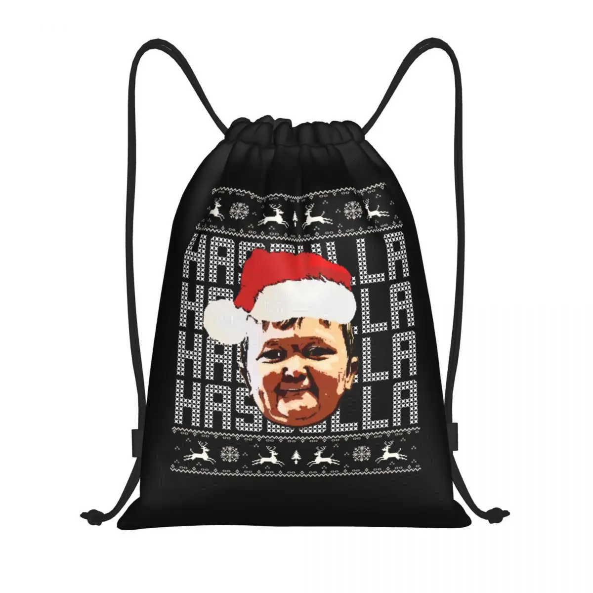 Hasbulla Christmas Drawstring Backpack Women Men Sport Gym Sackpack Portable Funny Khabib Nurmagomedov Shopping Bag Sack