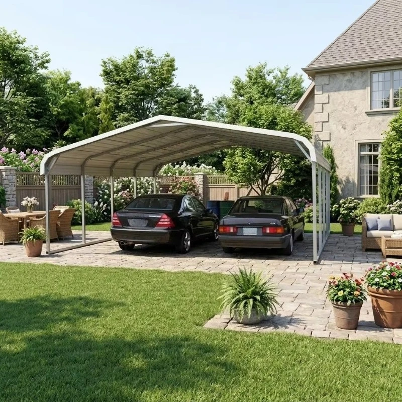 prefabricated car Shelter Wholesale Prefab Garages Portable Metal Frame Carport Removable Car Awning Canopy Outdoor 20x20