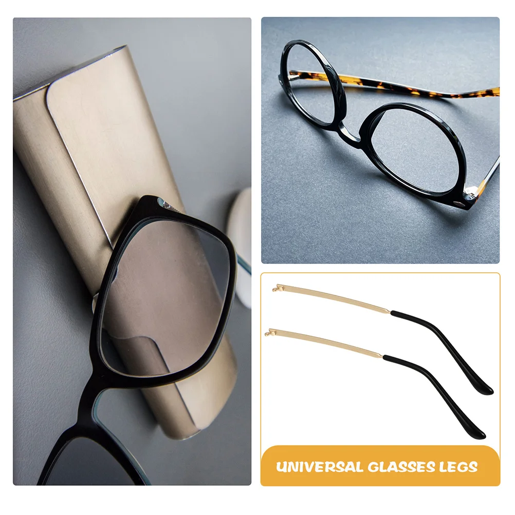 2Pairs Universal Metal Glasses Replacement Arms Anti Skid Comfortable Wear for Reading Myopia Sunglasses Eyeglasses Arms