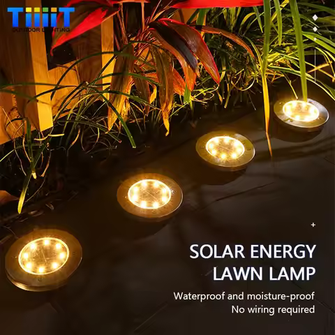 8/20LED Outdoor Solar Disc Light IP65 Outdoor Garden Solar Underground Lamps Deck Light Buried Solar Garden Decorative Light