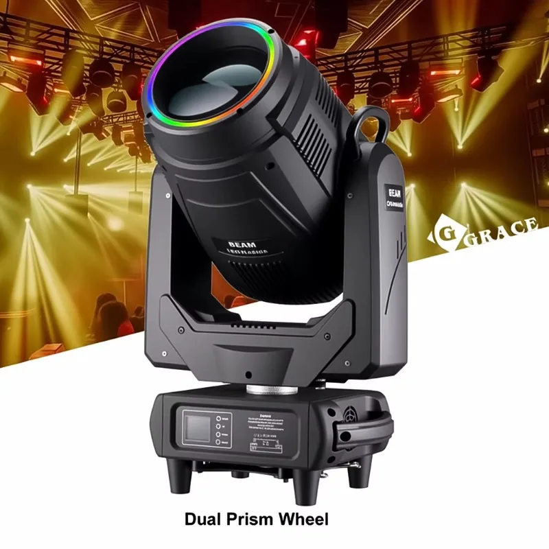 450W Beam LED Moving Head Light With Dual Prism Wheel  with Ring /halo Effect Professional Stage Lights