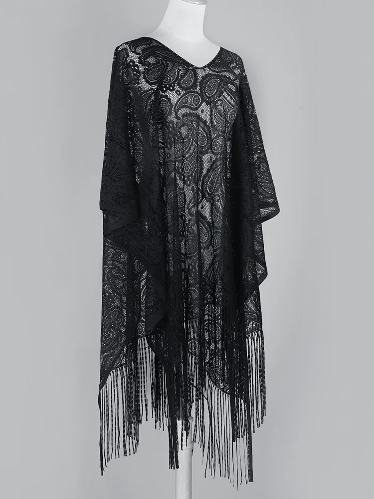 Zomer Cover Ups Vrouwen Badpak Lange Mouw Gewaden Badpak 2023 Nieuwe Zwarte Strand Vakantie Midi Jurken Cover-Up