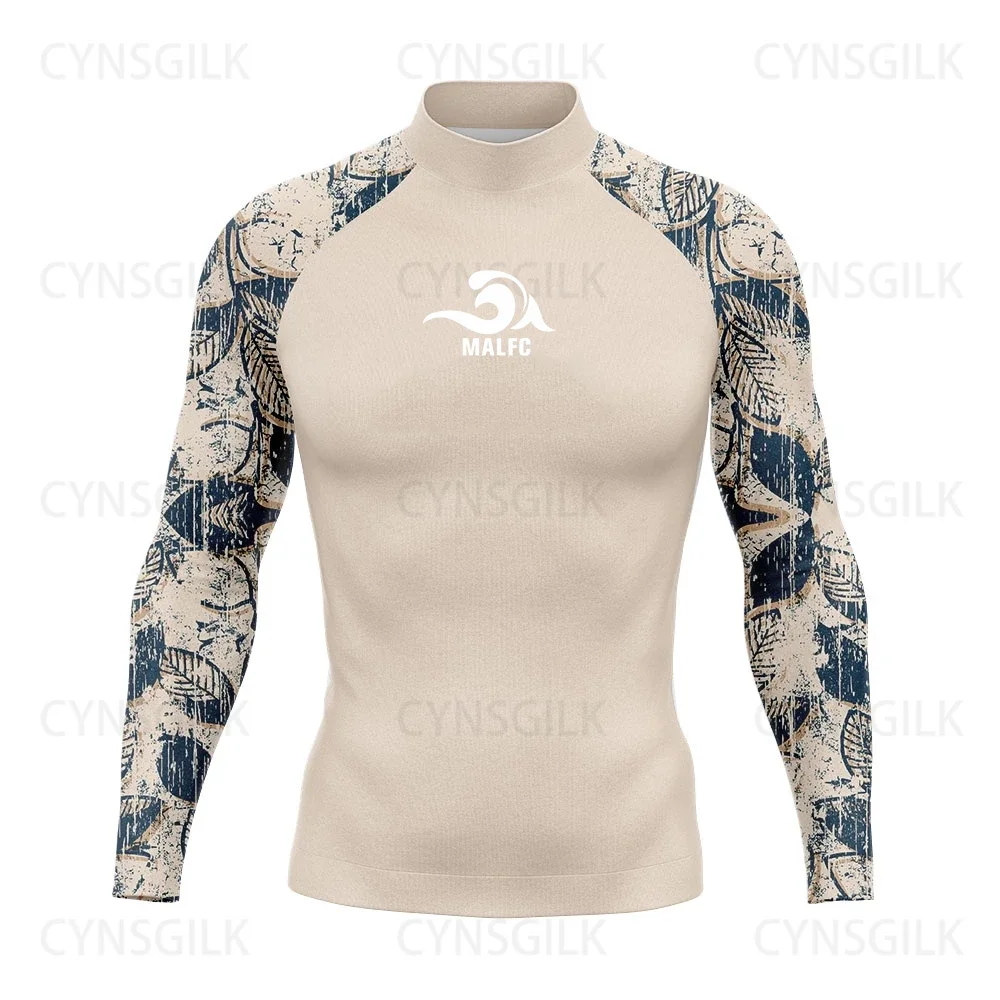 MALFC Rash guard for men Surfing Clothes Swimsuit Rashguard Surf Wear UPF 50 Water Sport Long Sleeve T-shirt Swimwear snorkeling